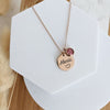 Personalized Elegance: The Round Engraved Birthstone Necklace