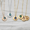 Personalized Elegance: The Round Engraved Birthstone Necklace
