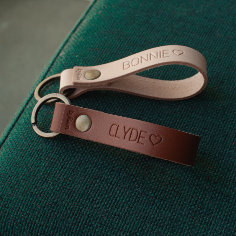 Handcrafted Personal Charm Leather Keyring