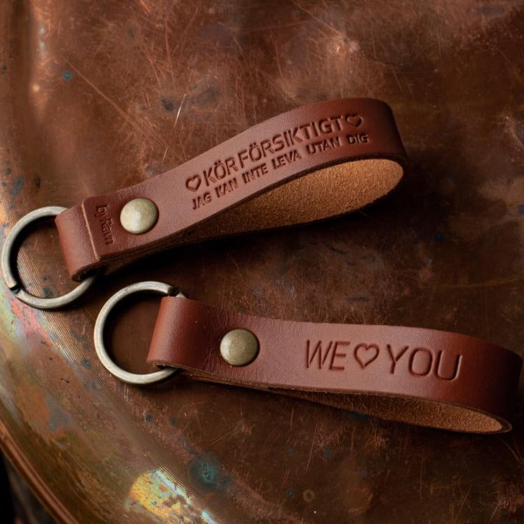 Handcrafted Personal Charm Leather Keyring
