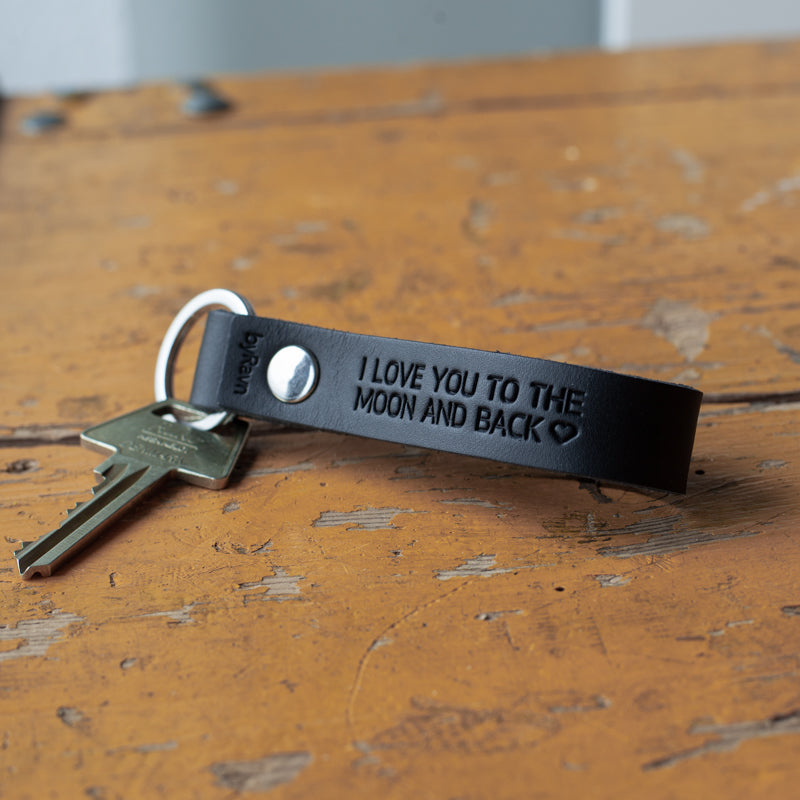 Handcrafted Personal Charm Leather Keyring