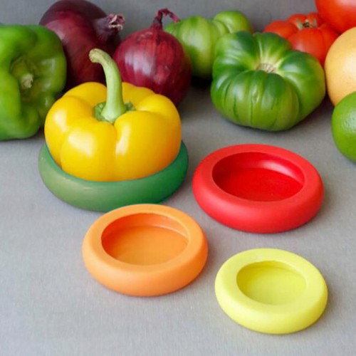 Reusable Silicone Fruit Vegetable Storage Cover Food Huggers (4 pieces)
