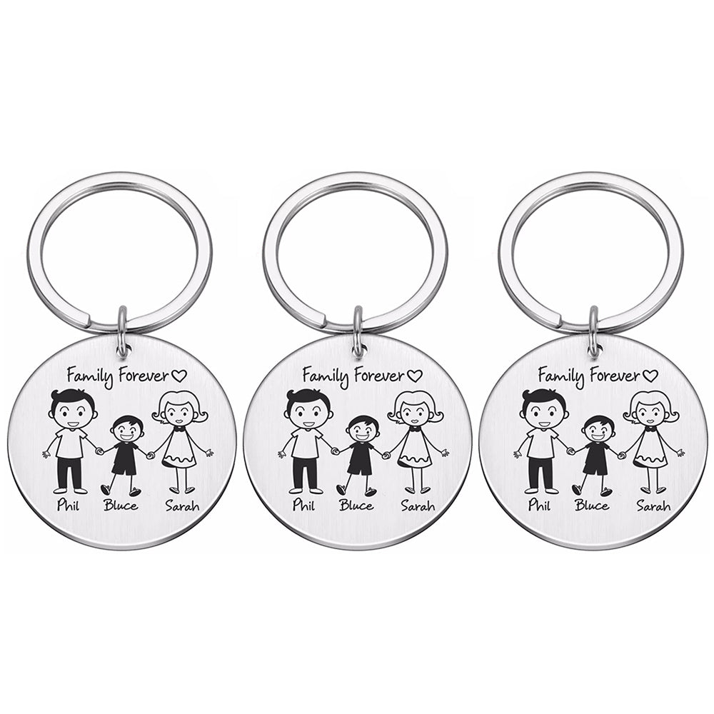 Personalized Engraved Name Family Keychain