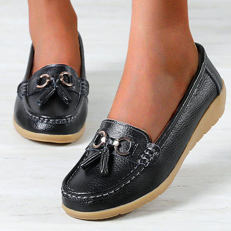 Women Flats Ballet Shoes Cut Out Leather Breathable Moccasins