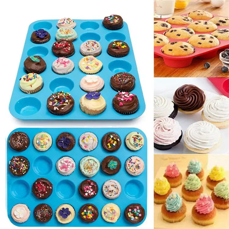 Non-Stick Silicone Baking Mould for Muffins, Cupcakes and Mini Cakes