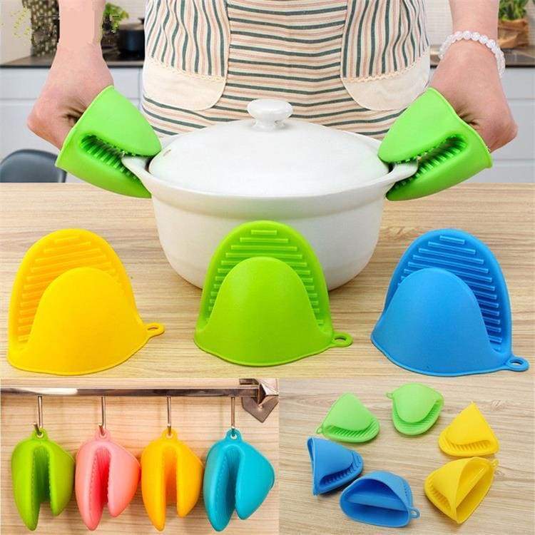 2 Pieces silicone heat resistant cooking pinch mitts, mini oven gloves