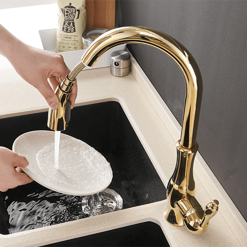 Single-Hole Kitchen Faucet With Pull Out Spout