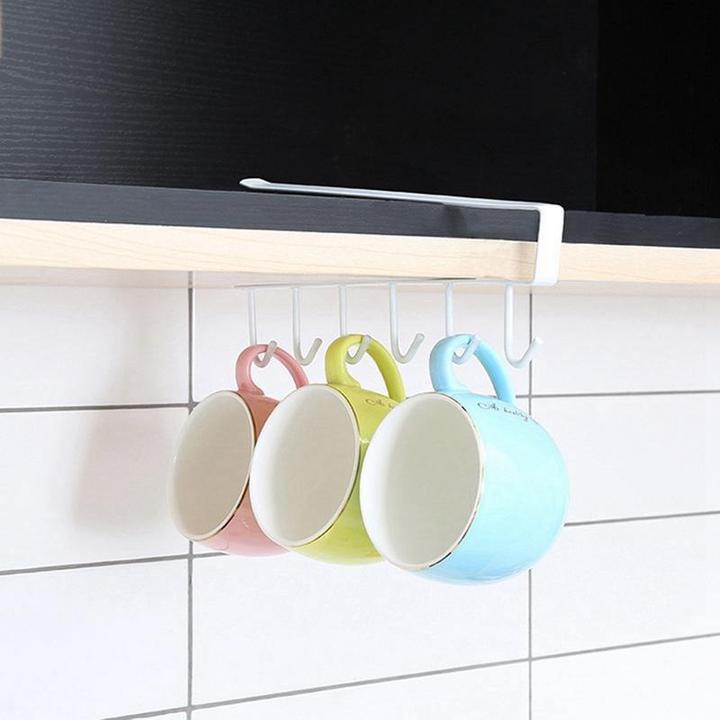 Under-Cabinet Hanger Rack (6 Hooks) - Weloveinnov