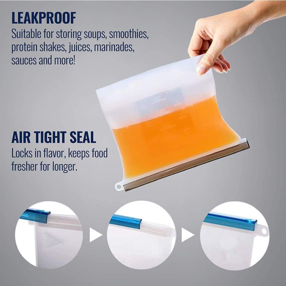 500ml/1000ml/1500ml Silicone Reusable Food Storage Bag