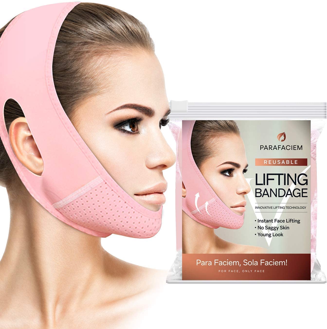 SINGLE STRAP CHIN REDUCER | Reusable V Line Mask Facial Slimming Strap Face Lifter