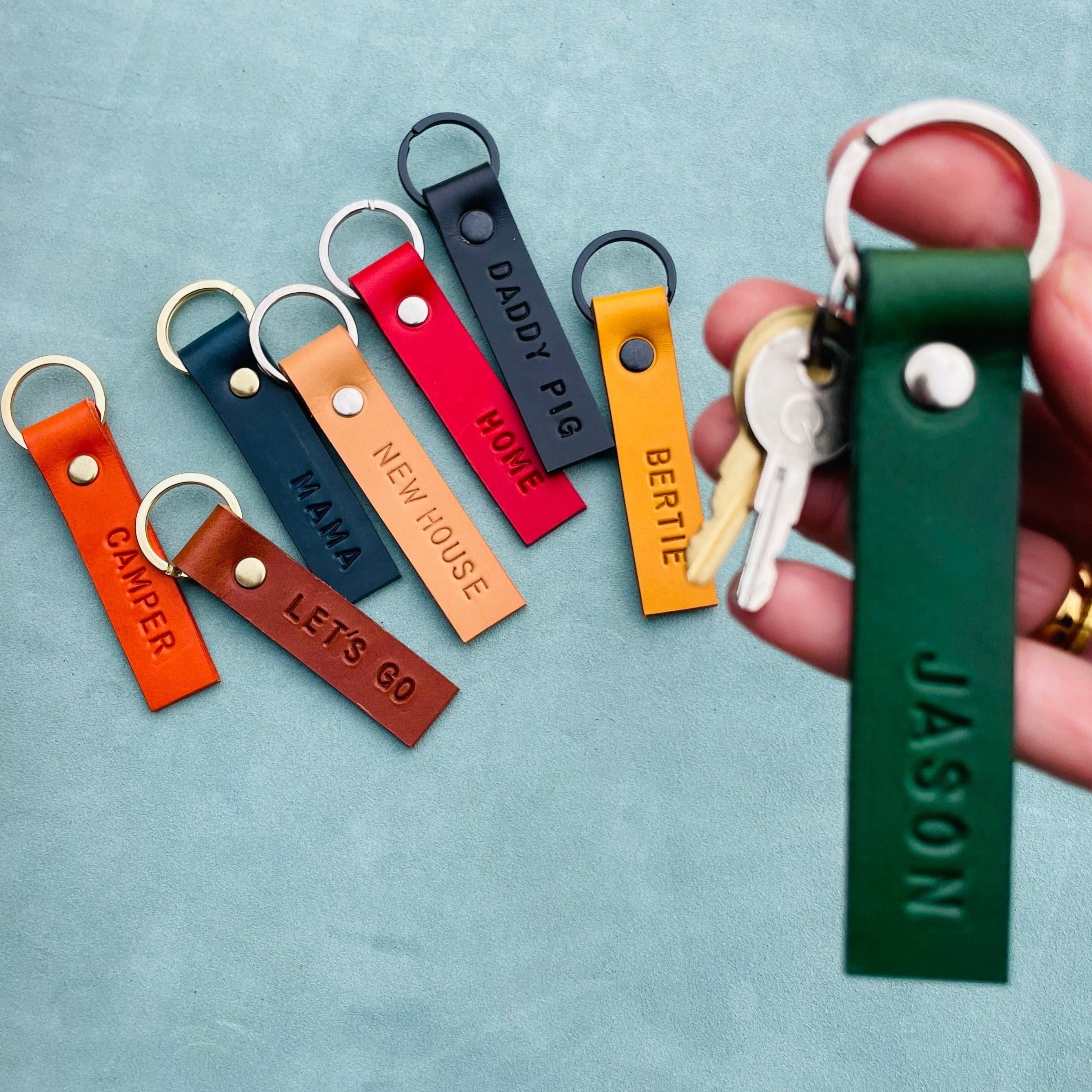 ROLLER Personalised leather keyrings