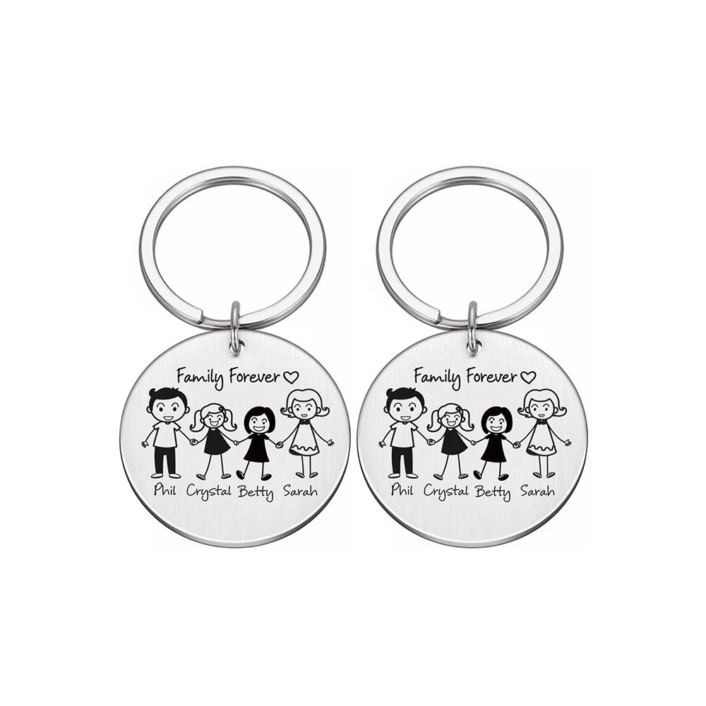 Personalized Engraved Name Family Keychain