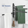 Load image into Gallery viewer, Towel Holder Matte Black Bathroom Swivel Towel Bar Space Saving Swinging Rack