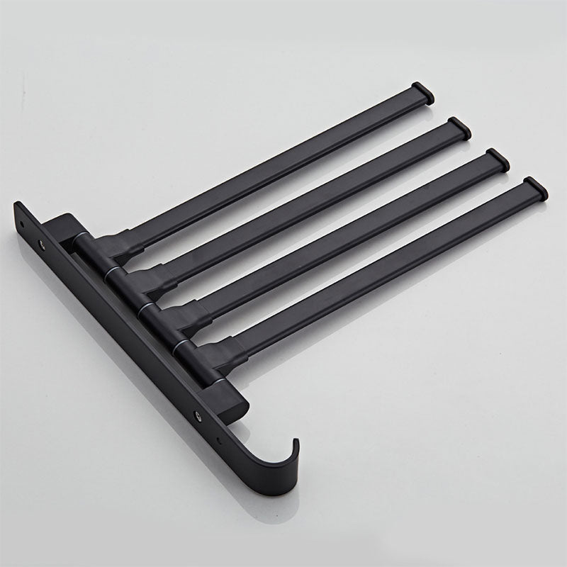 Towel Holder Matte Black Bathroom Swivel Towel Bar Space Saving Swinging Rack