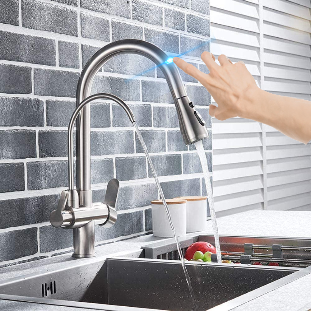 Pull Out Kitchen Faucets With Water Filter with Touch Sensor