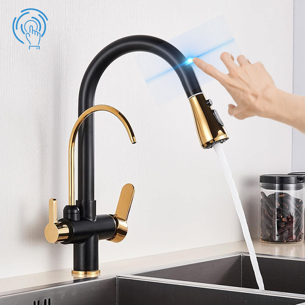 Pull Out Kitchen Faucets With Water Filter with Touch Sensor