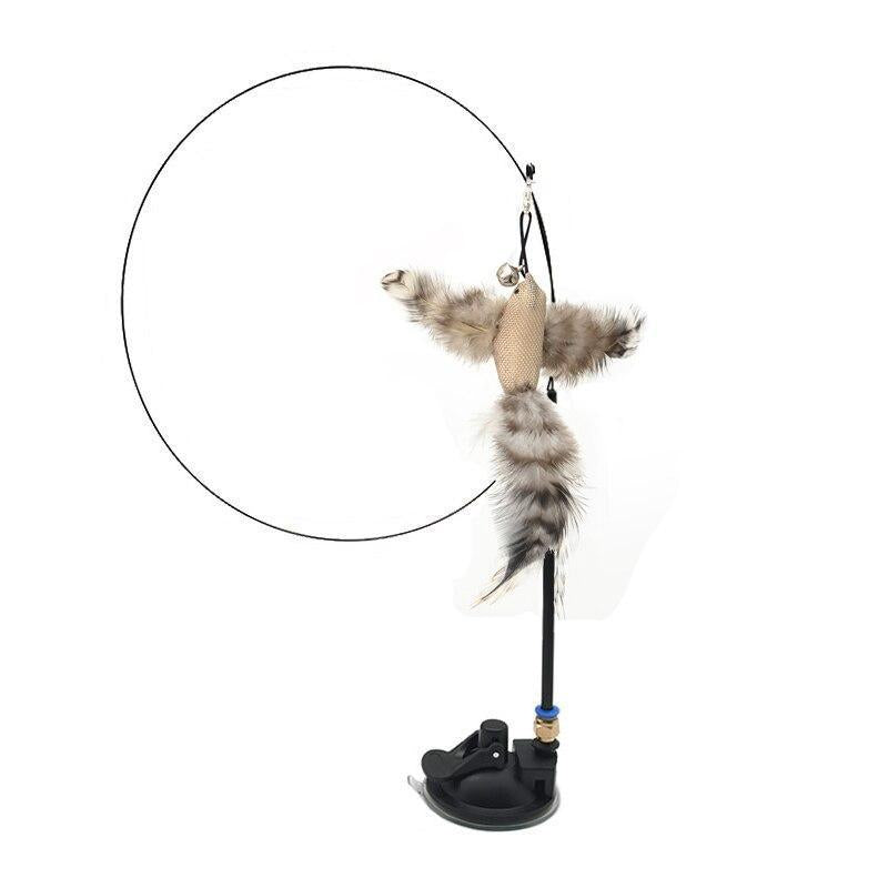 Interactive Bird Simulation Funny Cat Toy with Bell