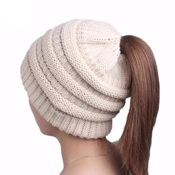 Messy Bun and Ponytail Beanie - Weloveinnov