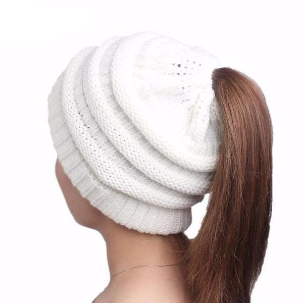 Messy Bun and Ponytail Beanie - Weloveinnov