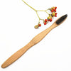 Bamboo toothbrush with infused soft bamboo charcoal bristles and bamboo containers. BPA Free