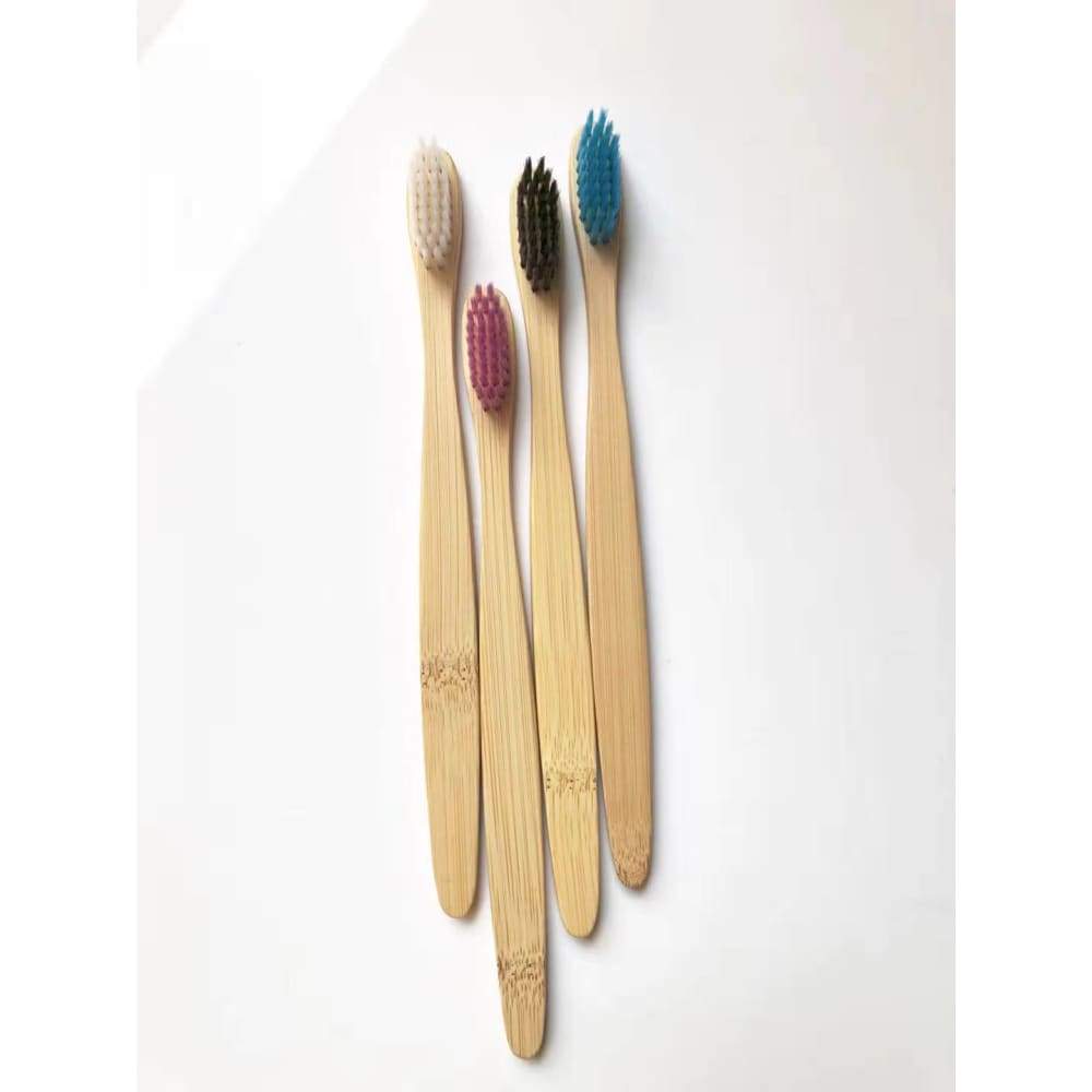 Bamboo toothbrush with infused soft bamboo charcoal bristles