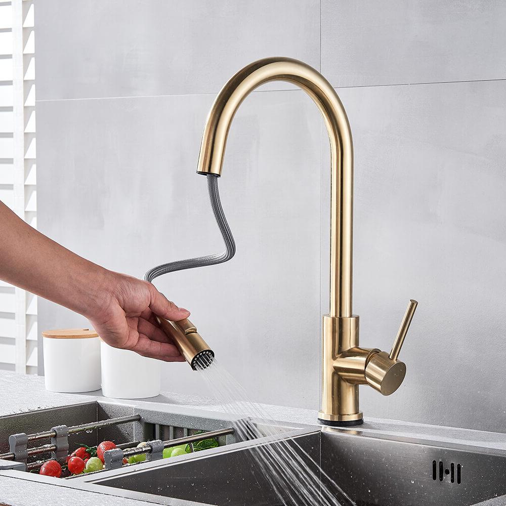 Touchless Free Activated Sensor Pull Out Spout Kitchen Faucet