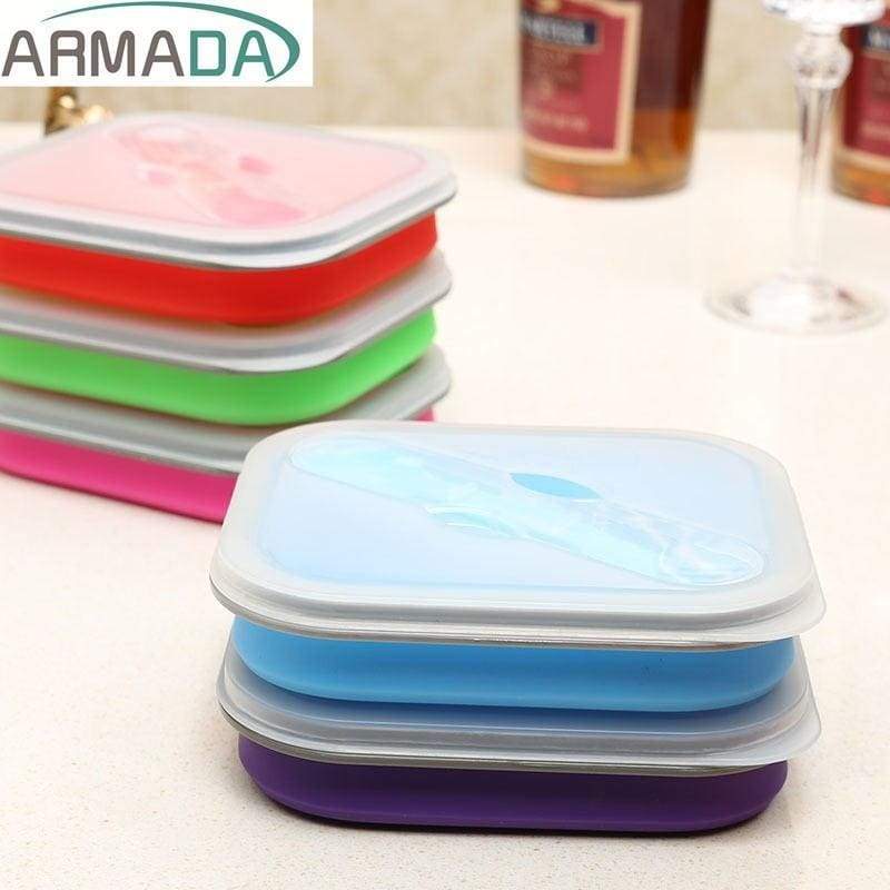 Food Grade Single Cup Silicone Folding Lunch /Tiffin Box