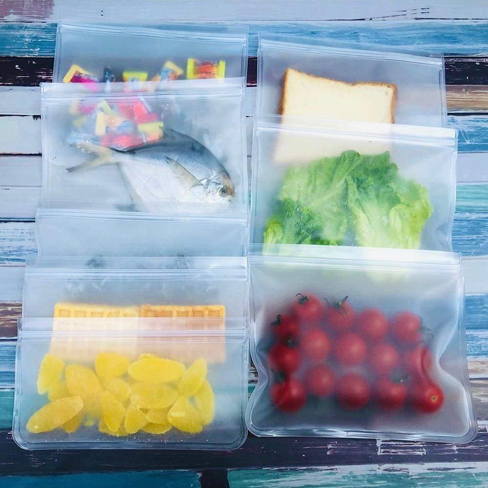 Food Storage Bag Reusable Freezer Bag Ziplock Leakproof Fruits Lunch Box Kitchen Organizer BPA Free