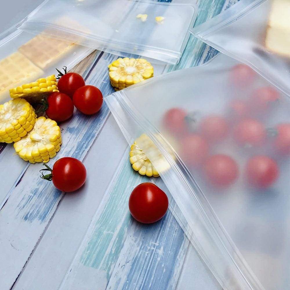 Food Storage Bag Reusable Freezer Bag Ziplock Leakproof Fruits Lunch Box Kitchen Organizer BPA Free