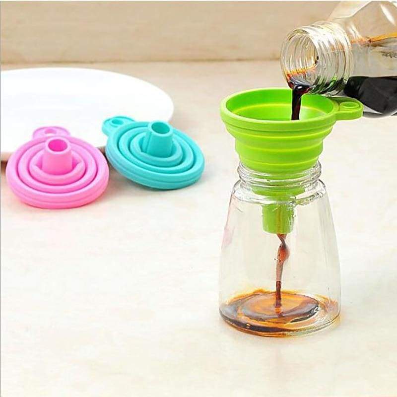 Easy Pour Collapsible Silicone Funnel no more mess