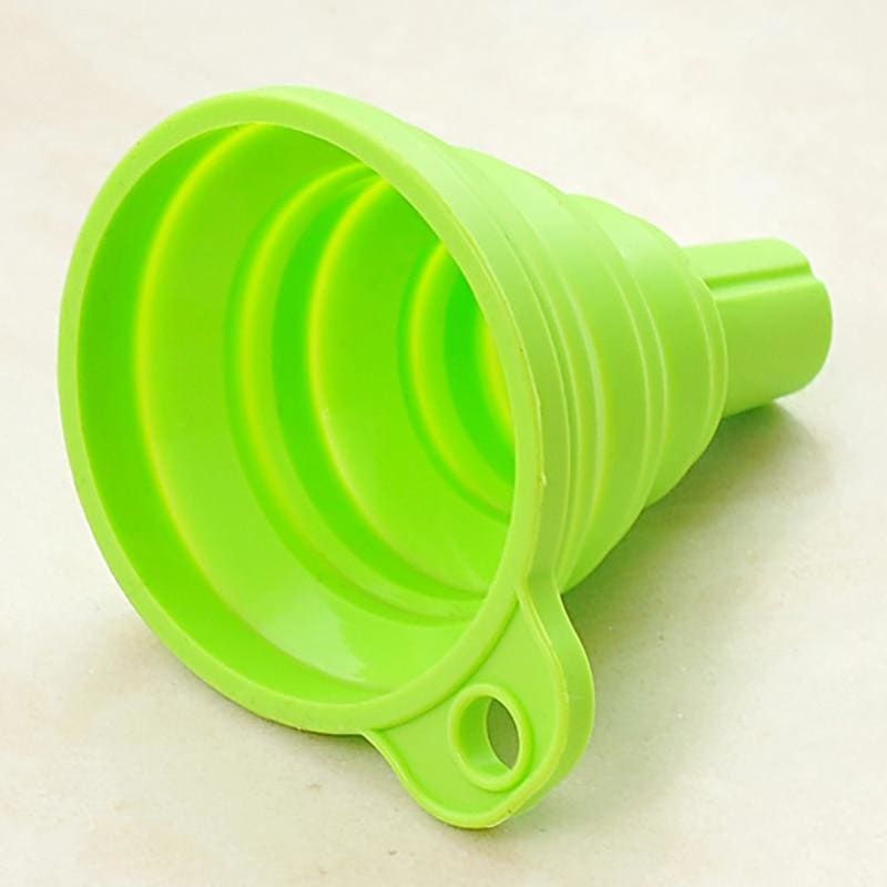 Mini Collapsible Silicone Funnel Foldable Hopper Space 