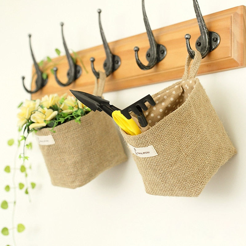 Vintage Jute Decorative Burlap Storage Bag