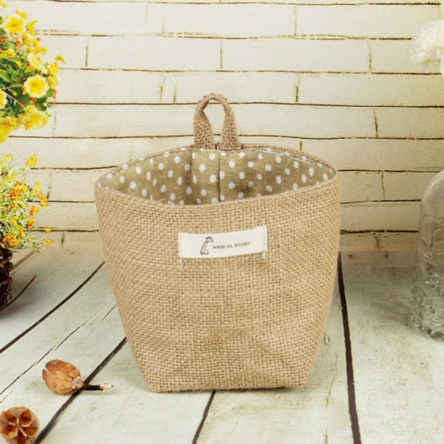 Vintage Jute Decorative Burlap Storage Bag