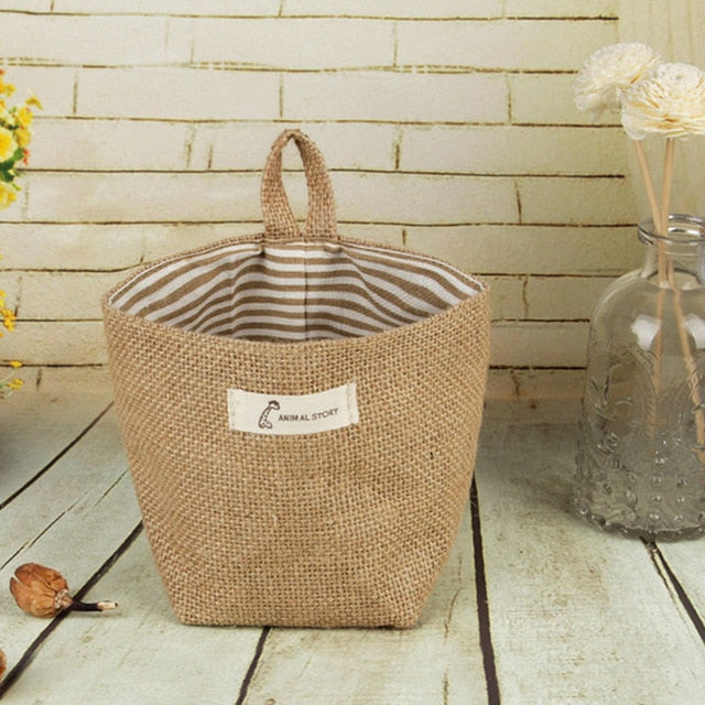 Vintage Jute Decorative Burlap Storage Bag