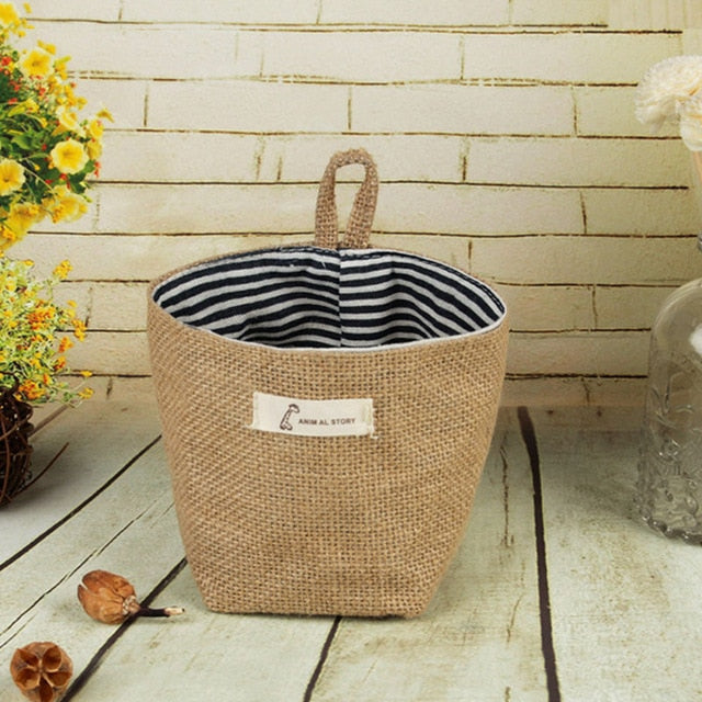 Vintage Jute Decorative Burlap Storage Bag