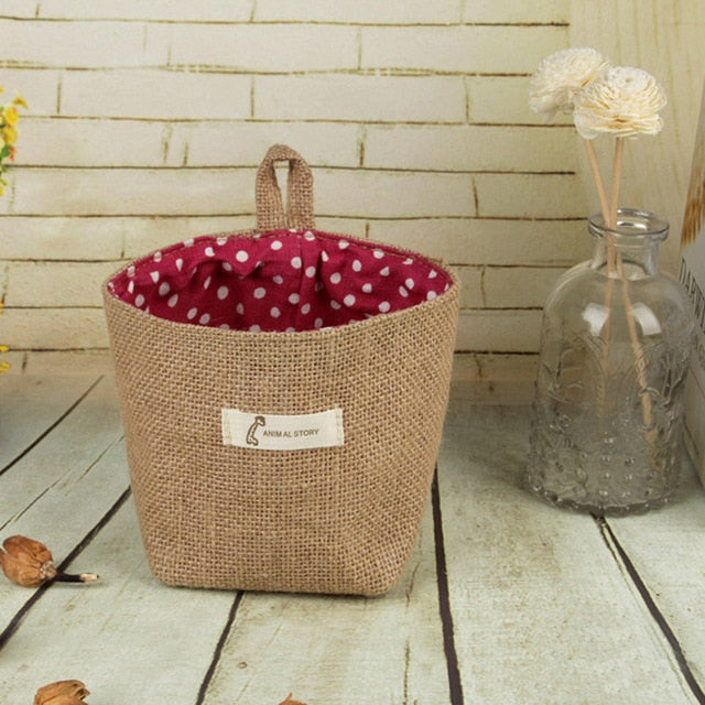 Vintage Jute Decorative Burlap Storage Bag