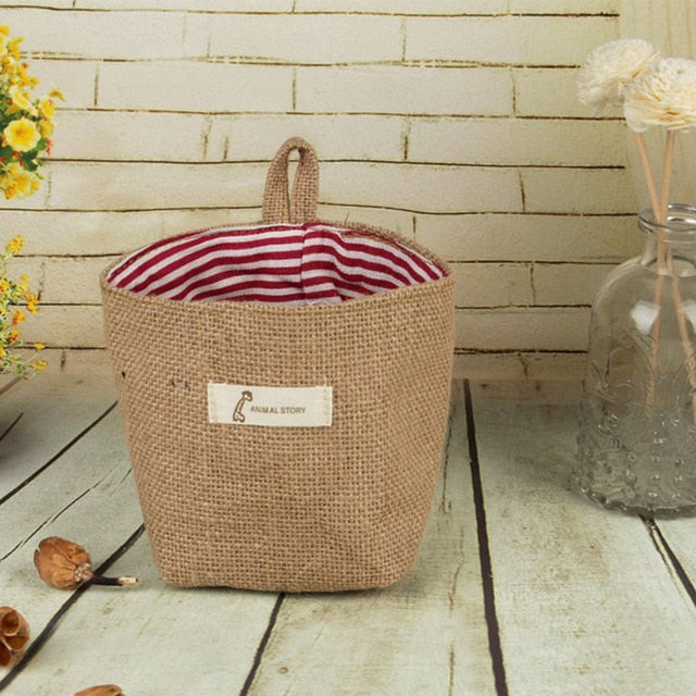 Vintage Jute Decorative Burlap Storage Bag