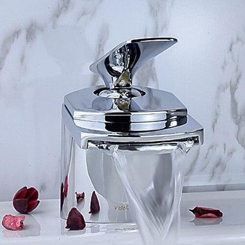 Single-Hole Waterfall Basin Bathroom Sink Faucet