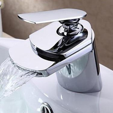 Single-Hole Waterfall Basin Bathroom Sink Faucet