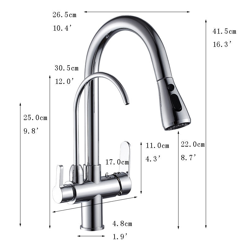 Pull Out Kitchen Faucets With Water Filter with Touch Sensor