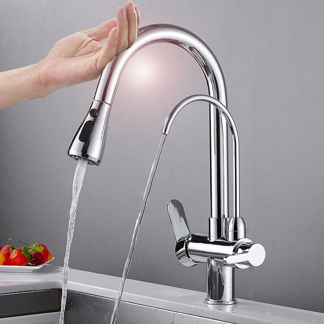 Pull Out Kitchen Faucets With Water Filter with Touch Sensor