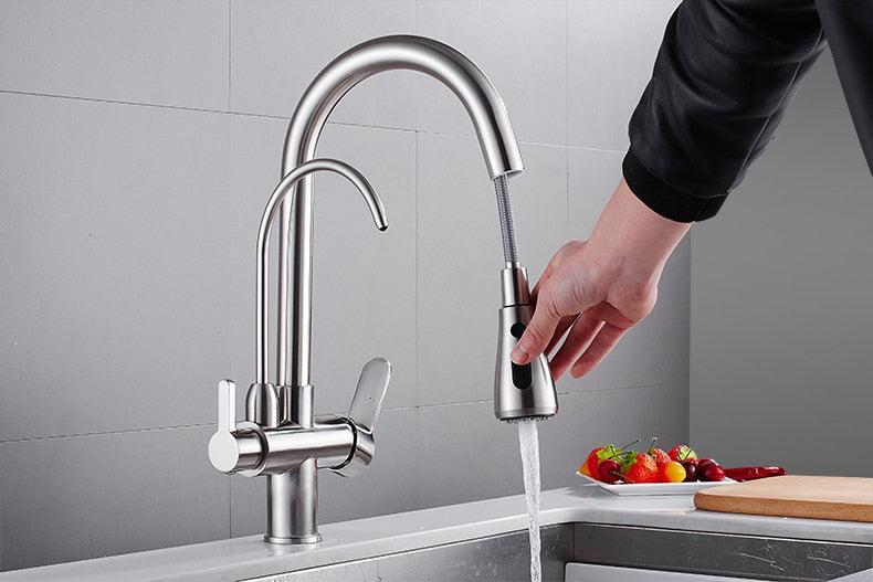 Pull Out Kitchen Faucets With Water Filter with Touch Sensor