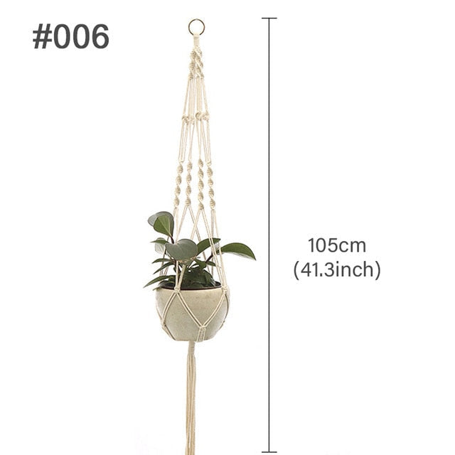 Cintre pour plantes en macramé fait à la main pour la décoration murale de la maison