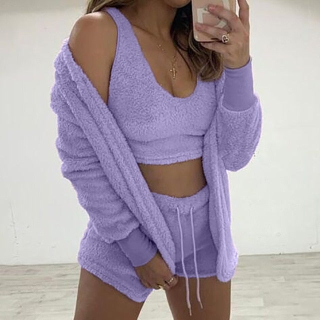 Cozy Knit Fluffy 3 Set