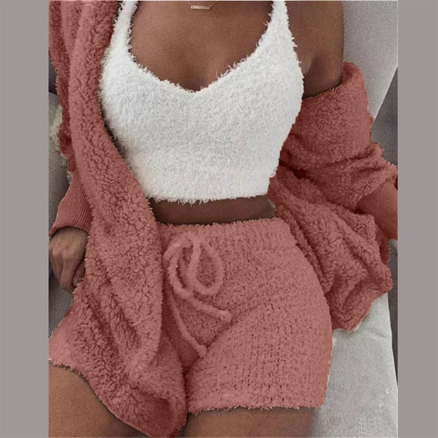 Cozy Knit Fluffy 3 Set