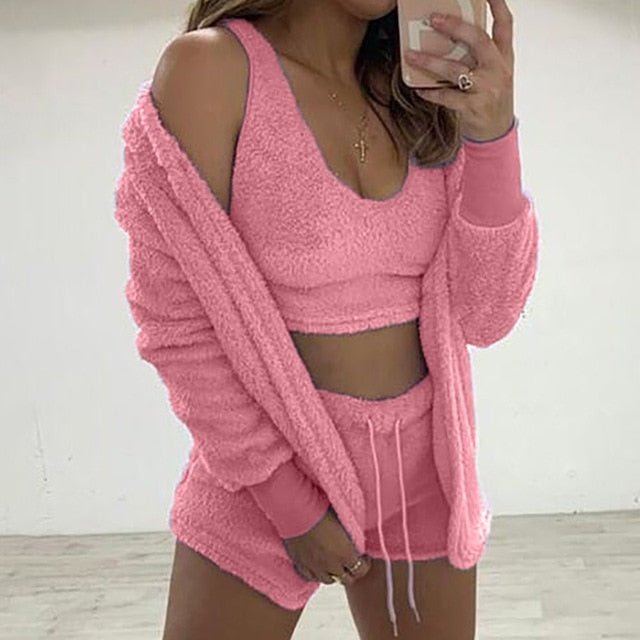 Cozy Knit Fluffy 3 Set