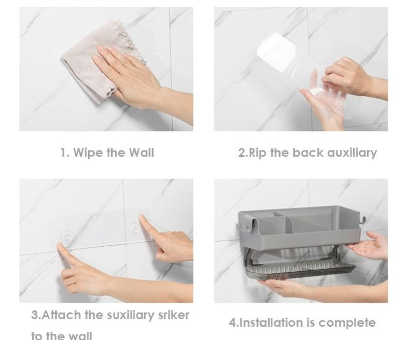 Étagère de salle de bain - Organisateur d'accessoires de bain