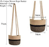 Handwoven Hanging Planter Basket with Jute Cotton Cord