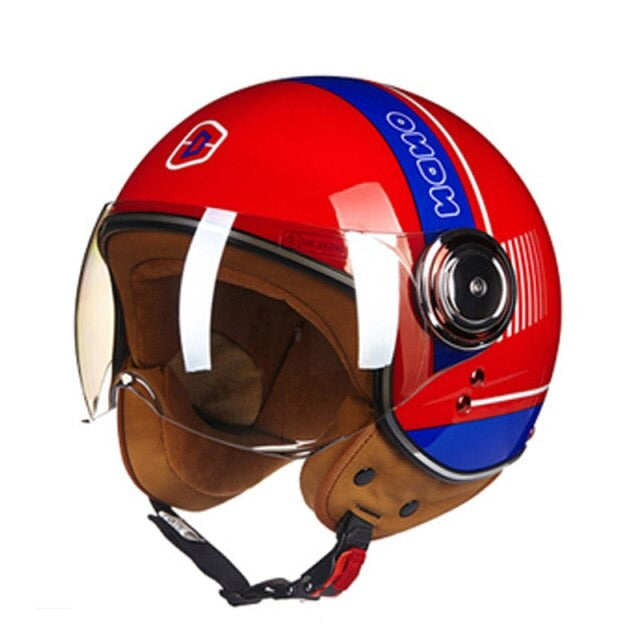 Vintage Scooter Helmet 3/4 Open Face Cruiser Motorcycle Bike