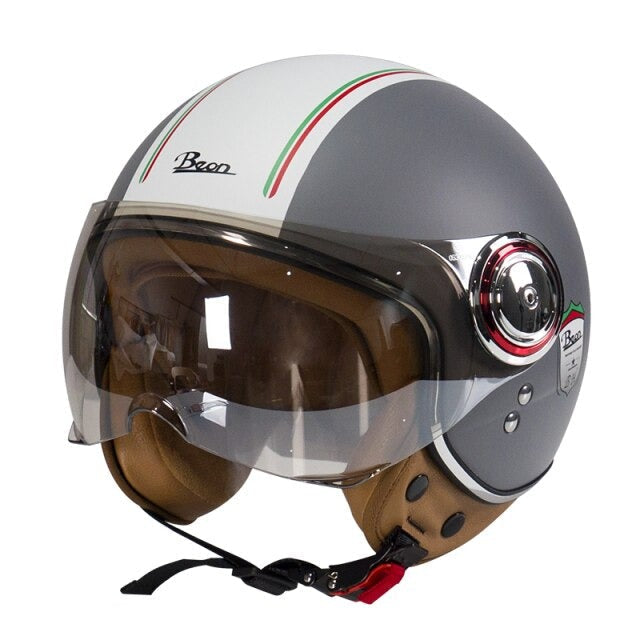 Vintage Scooter Helmet 3/4 Open Face Cruiser Motorcycle Bike